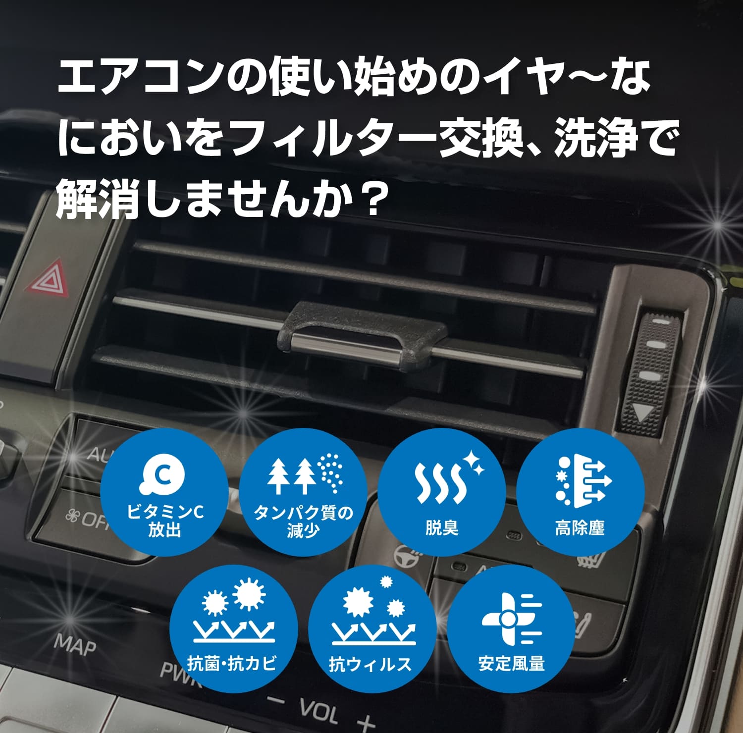エアコンの使い始めのイヤ〜なにおいをフィルター交換、洗浄で解消しませんか?